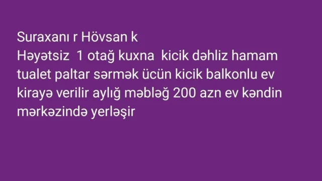 Mənzil Kirayə verilir