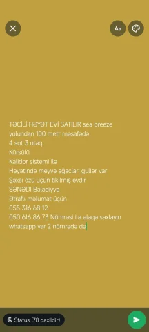 Həyət/Bağ Evi, Villa Satılır