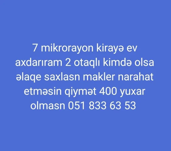 Mənzil Kirayə verilir