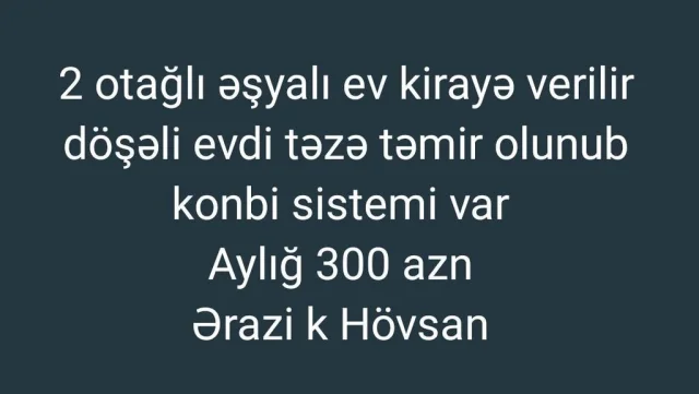Mənzil Kirayə verilir