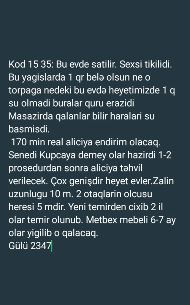 Həyət/Bağ Evi, Villa Satılır